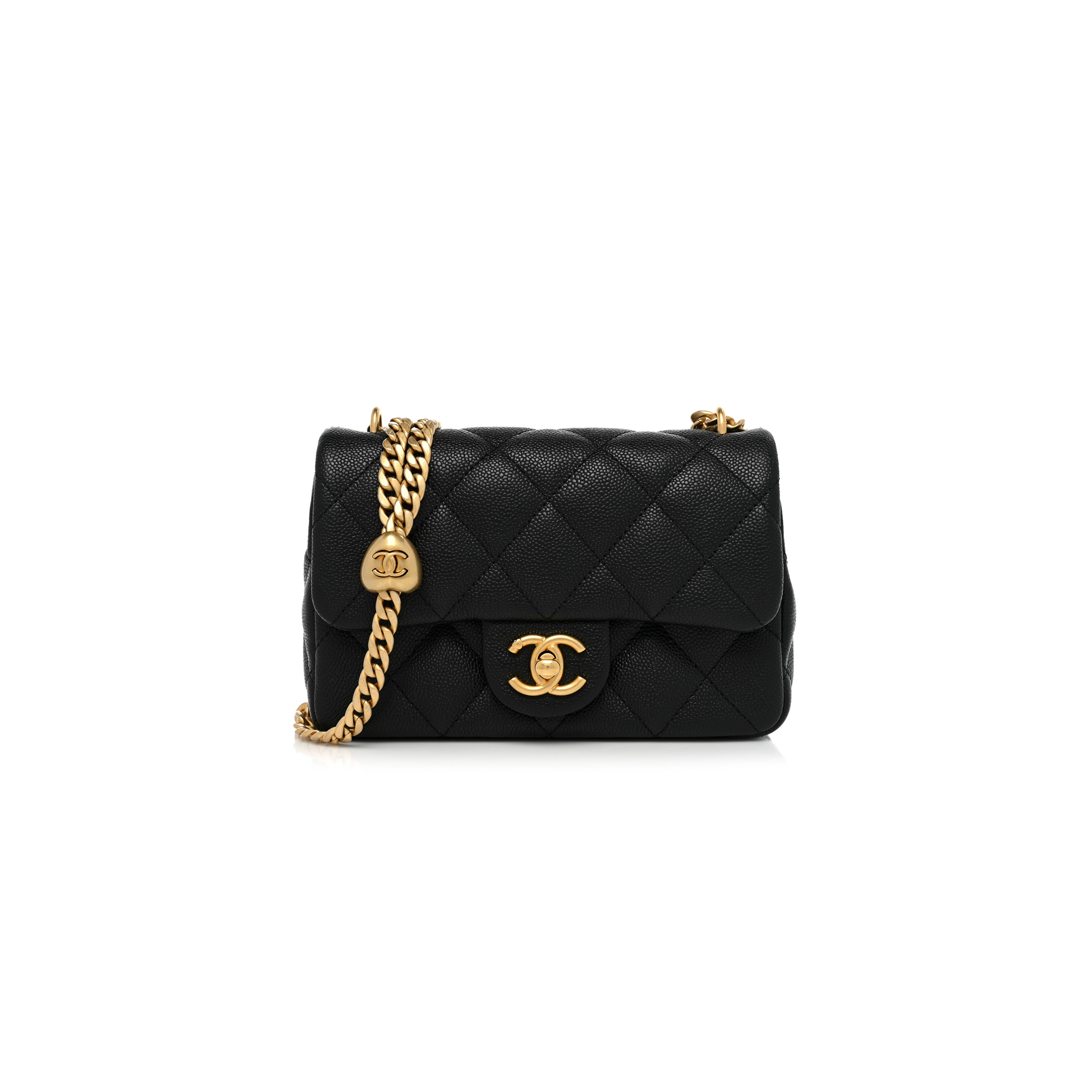 Ch*el master heart adjustable buckle mini flap bag (19*12*8cm)